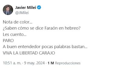 Paro de la CGT: Javier Milei hizo una analogía ante la medida de fuerza y fue viral