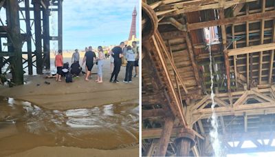 Woman rushed to hospital after plunging through hole in Blackpool Pier