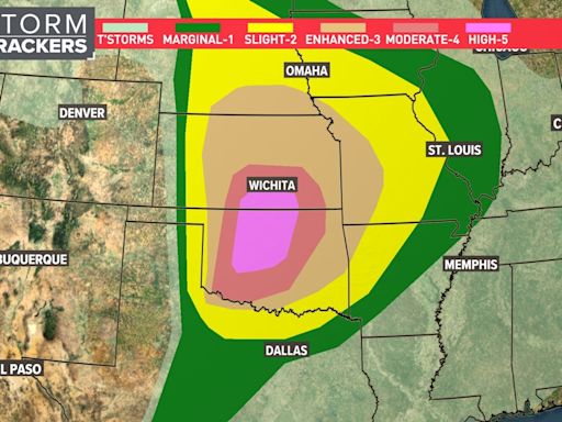 Multiple strong, long-track tornadoes possible in Plains region Monday as SPC issues rare 'High' Risk