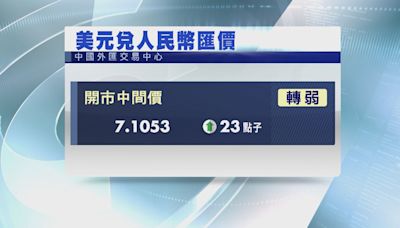 【兩周最弱】人仔中間價跌至7.1053