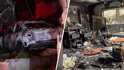 Persecución termina en choque y destruye la casa de una familia en el sur de Los Ángeles