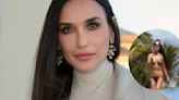 VIDEO: Demi Moore vacaciona en playa de México con sus hijas y presume su figura en bikini