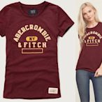 大降價！全新美國名牌 Abercrombie & Fitch A&F 女裝暗紅色經典短袖T恤！無底價！本商品免運費！