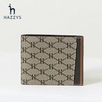 熱賣  Hazzys哈吉斯官方新品短款錢包男時尚商務字母條紋折疊牛皮革皮夾