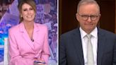 Fiery moment Nat Barr confronts Anthony Albanese about women's march