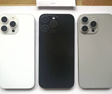 iPhone16 | Pro 機種白鈦、黑鈦、原色鈦三色諜照亮相，黑鈦似乎顏色深不少