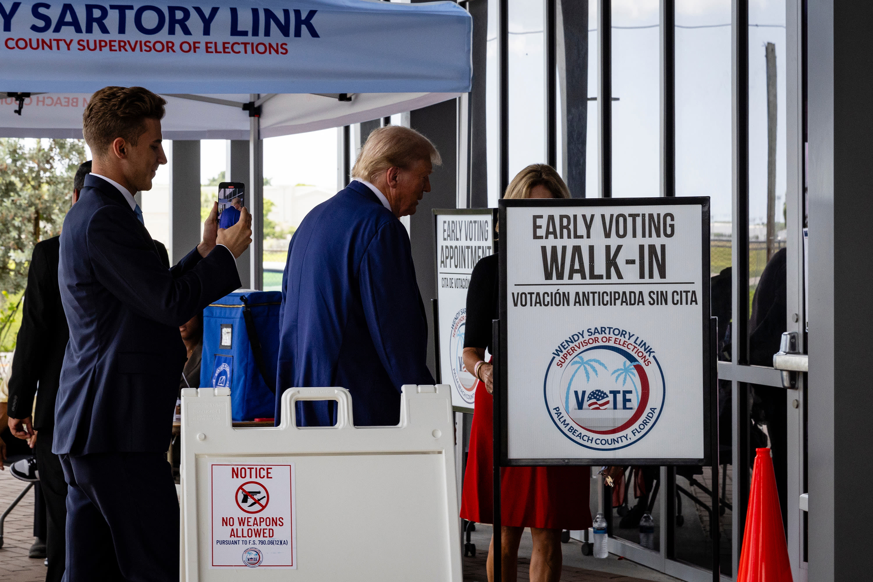 Donald Trump casts ballot during early voting in Palm Beach County