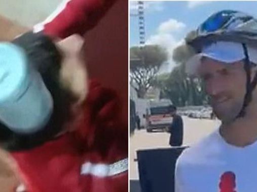 Italian Open: Novak Djokovic wears cycling helmet to sign autographs after being struck on head