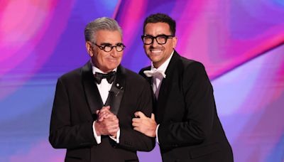 Eugene & Dan Levy Poke Fun at ‘The Bear,’ ‘Baby Reindeer’ & More in Emmys Monologue