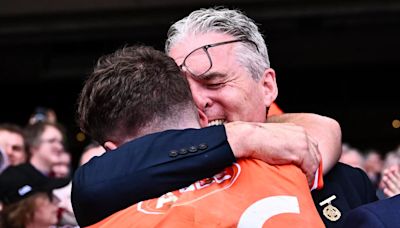 GAA President Jarlath Burns & son Jarly Og rejoice as Armagh claim All-Ireland