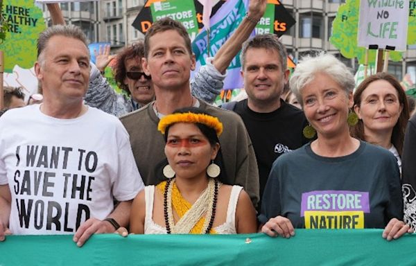 Chris Packham and Emma Thompson join 60,000 climate protesters in London