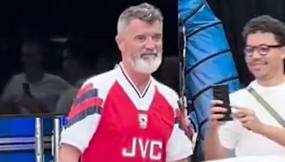 Roy Keane wears Arsenal shirt as Wright says 'Man Utd fans will do their nut'