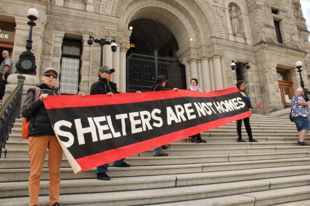 Victoria project’s homelessness survivors call for reform at B.C. legislature