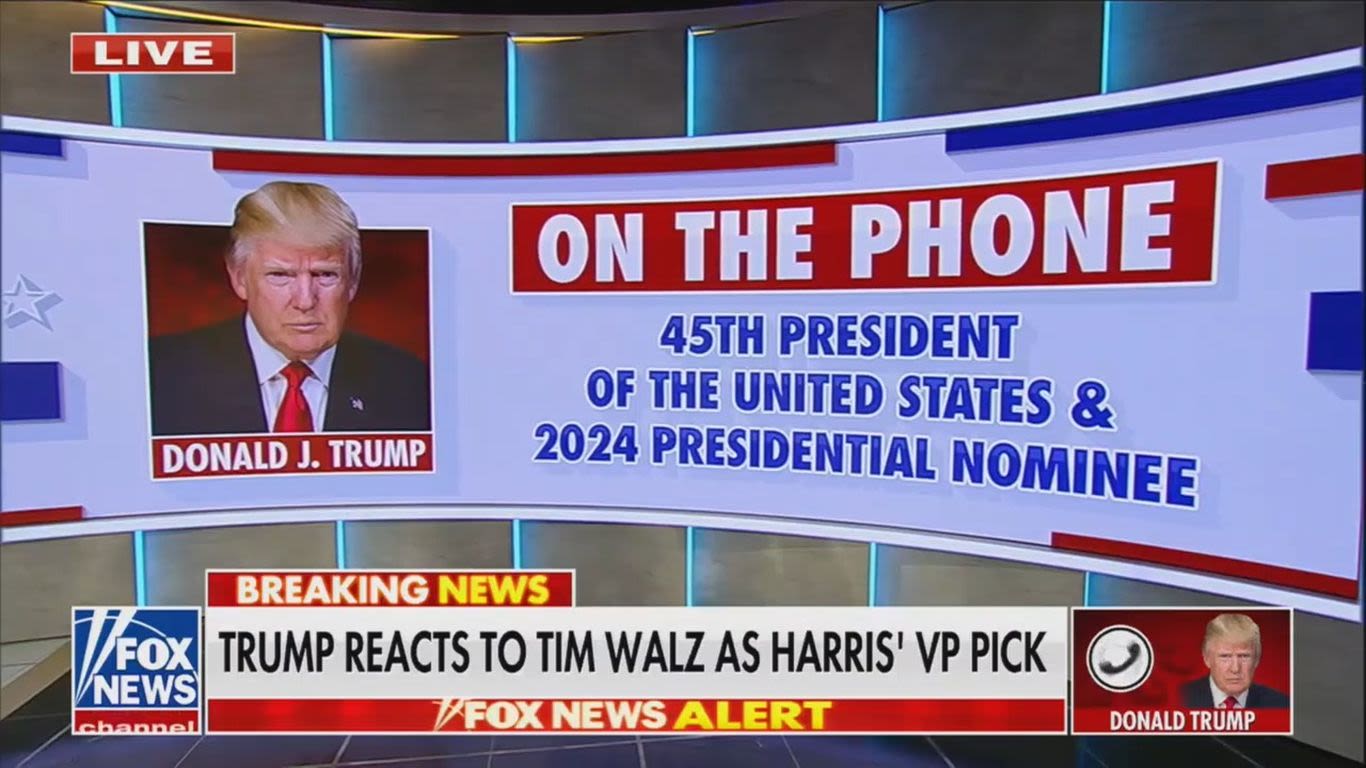 Trump says he's "thrilled" with Tim Walz as Harris VP pick