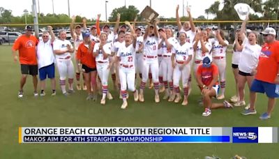 Orange Beach softball wins South Regional, Makos aim for 4th straight state title