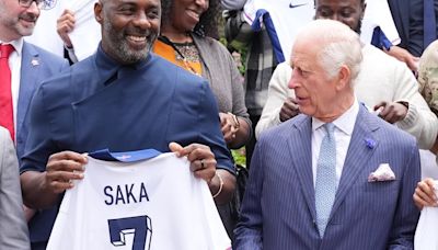 King Charles and Idris Elba show their support for the Three Lions