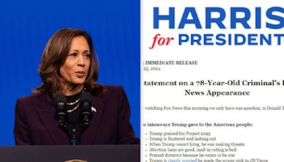 People Can't Believe This Kamala Harris "Old And Quite Weird" Press Release Is Real