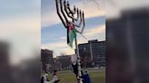 New Haven police investigate draping of a Palestinian flag over a menorah near Yale campus