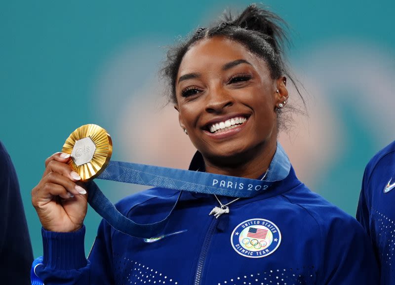 Simone Biles secures gold for her second Olympic all-around gymnastics title