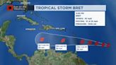 Tropical Storm Bret slowly strengthens, expected to weaken to depression by weekend