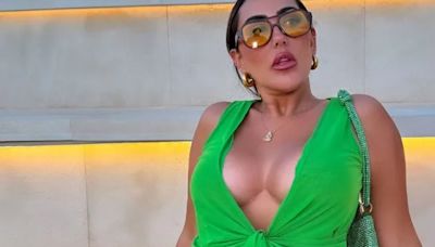 Towie’s Sophie Kasaei puts on eye-popping display in very low cut green dress