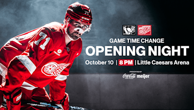 Red Wings announce updated start time to 8:00 pm for opening night on Thursday, Oct. 10 vs. Penguins at Little Caesars Arena | Detroit Red Wings