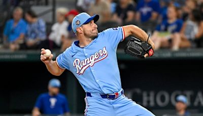 Max Scherzer throws 5 scoreless innings in 3-time Cy Young winner’s season debut for the Rangers