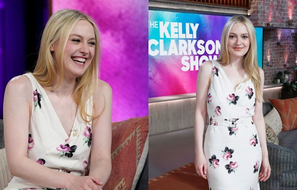 Dakota Fanning Blooms in Floral Prada Midi Dress on ‘The Kelly Clarkson Show,’ Talks Shoe Collection Gifted by Tom Cruise