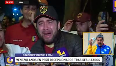 Venezolanos en Perú lloran de frustración al conocer resultados de las elecciones: “No hay democracia, todo es un fraude”