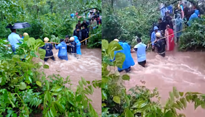 VIDEO: Rescue Operation Underway As People Trapped Under Pali Waterfall In Goa