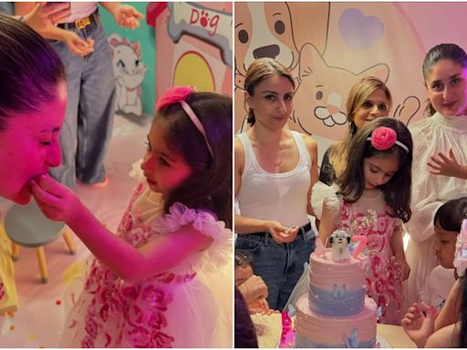 Soha Ali Khan's Daughter Inaaya Celebrates 7th Birthday With Kareena Kapoor, Little Jeh Sets His Eyes On The Cake