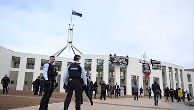 Pro-Palestinian protesters breach security at Australia's Parliament House to unfurl banners