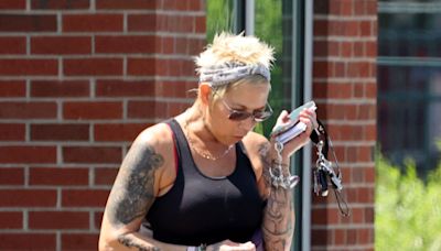 Kim Mathers seen with facial injury as she runs errands after Eminem album nod