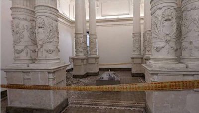 台南國定古蹟司法博物館天花板掉下來 坍塌畫面曝光