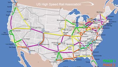 US high-speed rail maps show 4 proposed phases