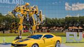 Naked Guy Sits On Top Of Bumblebee Transformer Statue | Real 106.1 | The Insomniac