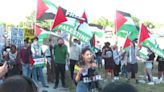 Pro-Palestinian protesters gather outside USF campus