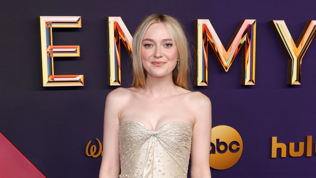 Dakota Fanning's Gold Emmys Gown Looks Like a Fizzy Glass of Champagne