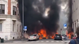 Explosions in Milan as cars engulfed by fire