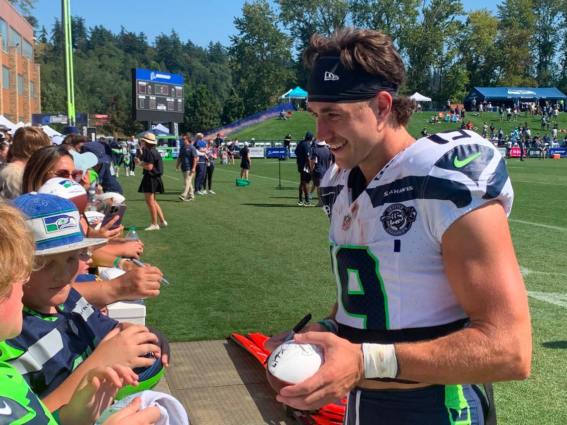 Seahawks camp fight day: DK Metcalf swings helmet at teammate, Mike Macdonald sets limit