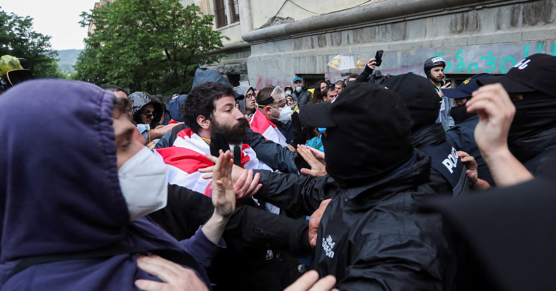 Georgia police push protesters away ahead of 'foreign agent' bill debate, Russia's TASS reports