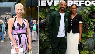 Hannah Waddingham and Rochelle Humes bring the glamour as they join stars for Day 3 of Wimbledon