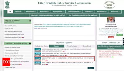 UPPSC Medical Officer Result 2024 Out at uppsc.up.nic.in; Download Here - Times of India