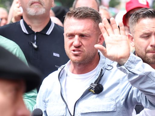 Crowds gather in central London for Tommy Robinson protest and counter-march