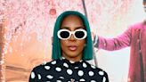 Kelly Rowland's Bright Blue Bob Is Inspired by Oompa Loompas