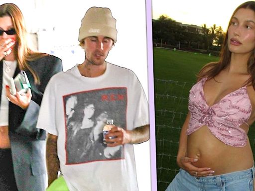 Justin Bieber Shares New Pic of Hailey's Baby Bump While on Vacation
