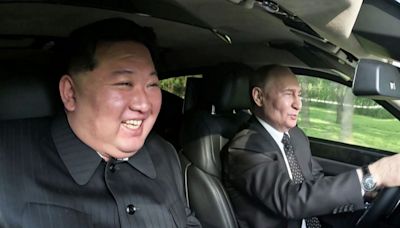 Kim Jong Un gave Putin some fan art of the Russian leader, and that's just the tip of their dog-petting, joyriding day of ultimate bromance