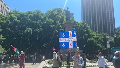 Pro-Palestinian protesters face off with counter-protesters at Victoria Square encampment