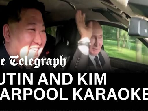 Watch: Putin and Kim Jong-un share a laugh on ‘carpool karaoke’ drive