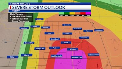 Storm Track 3 Forecast: Severe weather, tornadoes expected Monday in Kansas